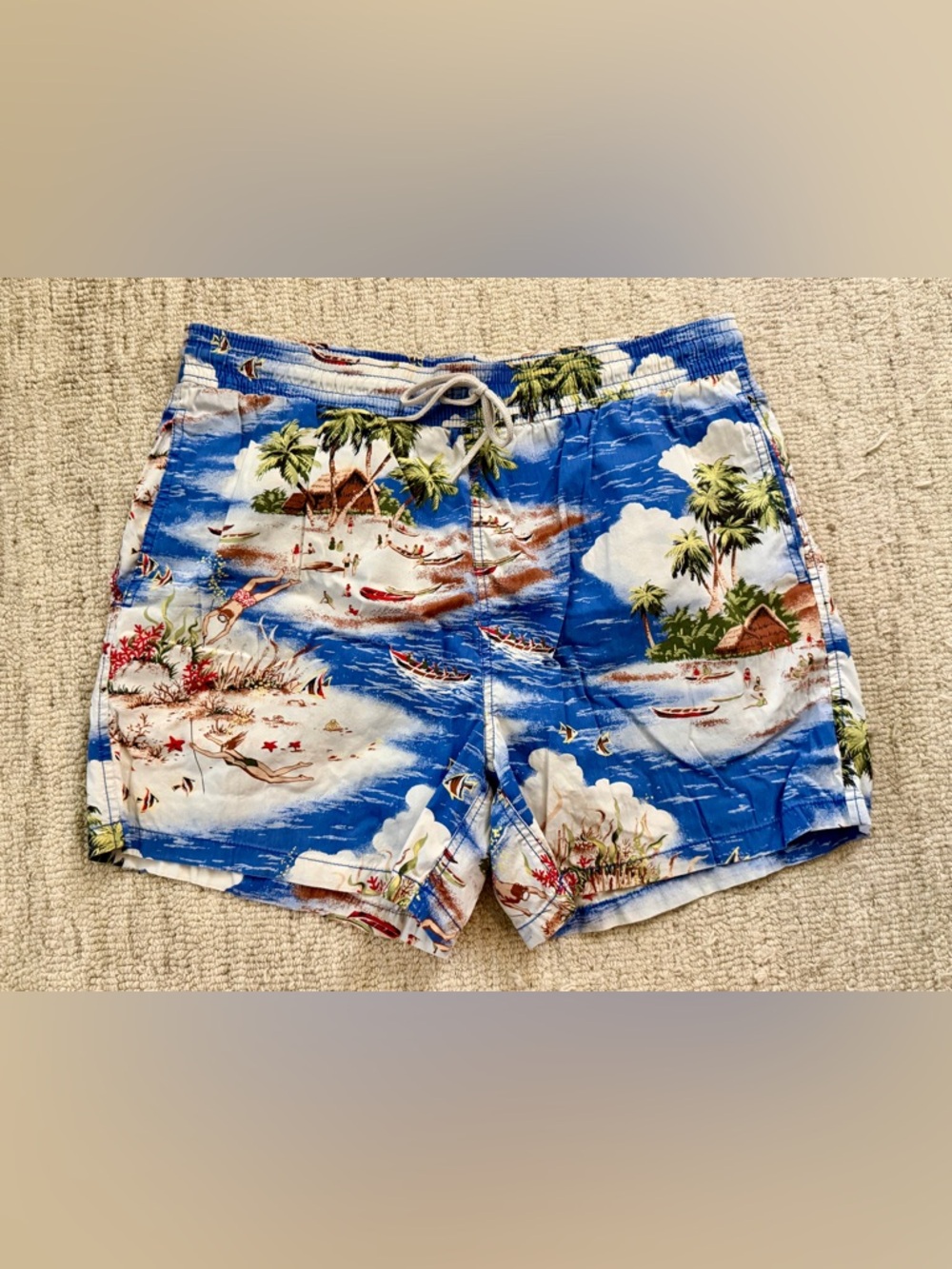 Vintage Polo Ralph Lauren Size Large Lined Hawaiian Swim Trunks